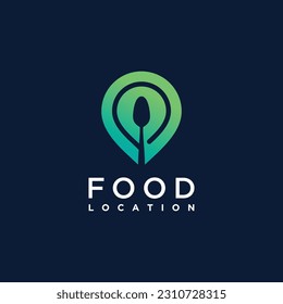 Food location logo design vector with modern creative unique style