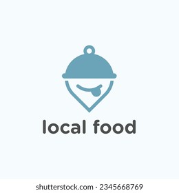 diseño de logotipo de localización de alimentos ilustración de vector de silueta