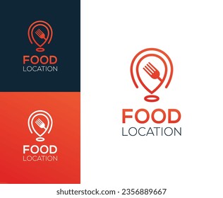 Inspiración en el diseño del logotipo de la ubicación de la comida