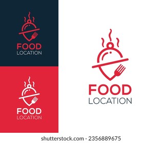 Food location logo design vector illustration inspiration