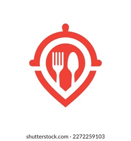 Diseño de imágenes de logotipo de ubicación de alimentos