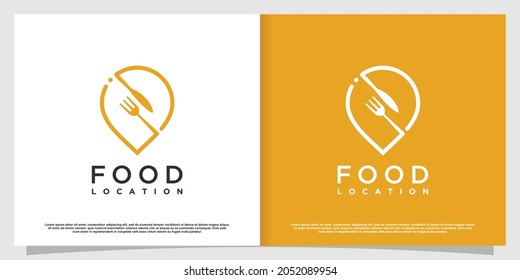Food location logo with simple and creative element style Premium Vector part 2