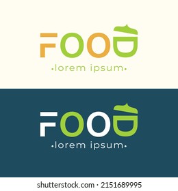 Food logo with cooking pot. Modern minimalistic vector logo of food. Vector illustration. EPS 10