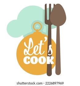 Food logo. Logo for Cooking school class Coocking School, Cuisine. Graphic logo template for cooking cuisine course. Vector Illustration