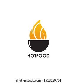 Food logo design with bowl illustration icon template