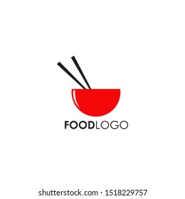 Food logo design with bowl illustration icon template
