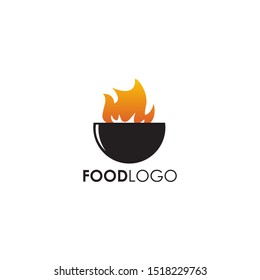 Food logo design with bowl illustration icon template