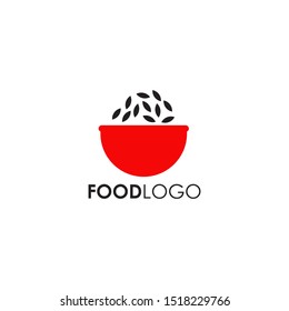 Food logo design with bowl illustration icon template