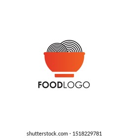 Food logo design with bowl illustration icon template
