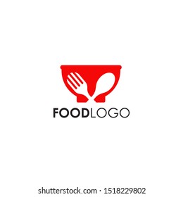 Food logo design with bowl illustration icon template