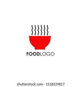 Food logo design with bowl illustration icon template