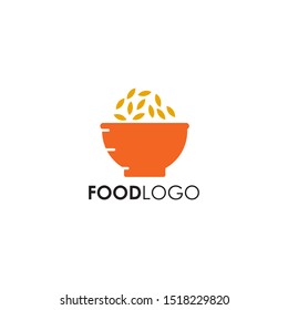 Food logo design with bowl illustration icon template