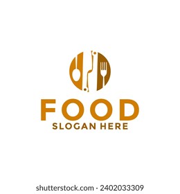 Food Logo Design, Chef logo icon, food logo for Kitchen, restaurant, cafe and cooking logo vector template