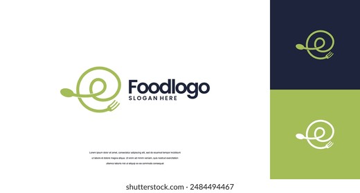 Food logo design with initials letter concept