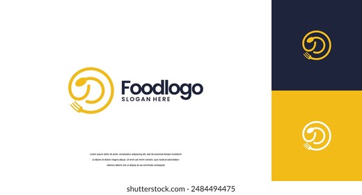 Food logo design with initials letter concept