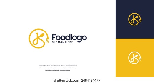 Food logo design with initials letter concept