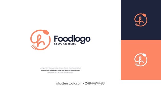 Food logo design with initials letter concept