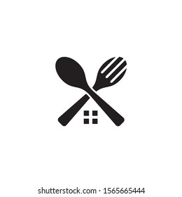 Food logo design inspiration incorporated with spoon and fork icon template