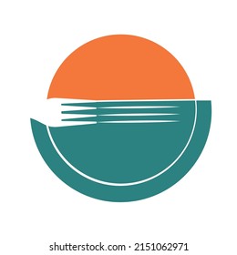Food logo design inspiration incorporated with spoon, 
than and fork icon template