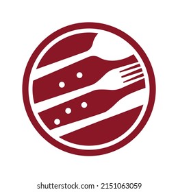 Food logo design inspiration incorporated with spoon, 
than and fork icon template