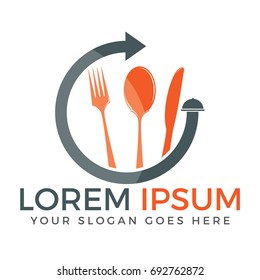 Food Logo design. Knife, Fork and Spoon Logo.