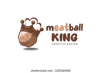 Food logo design, meatball king logo vector illustration