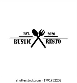 Food Logo Design Template, Badges, Black and White