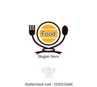 Food logo design template. fork and spoon logo Vector illustration. Symbol graphic fork and spoon icon for cafes, restaurants, cooking business. Modern labels,