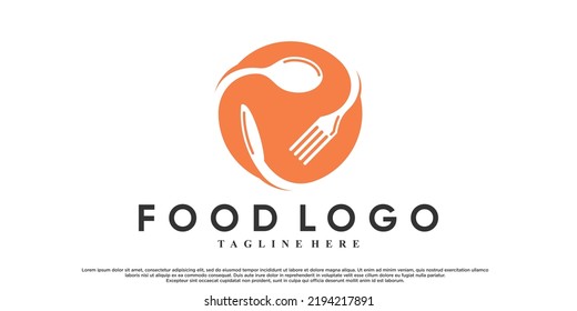 food logo design with unique concept Premium Vector