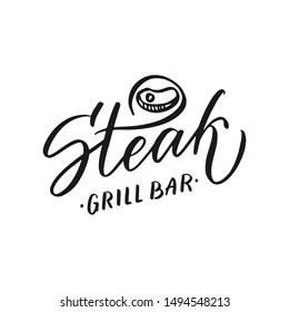 Food logo doodle design template. Vector eps10, letter logotype illustration. Isolated graphic fork icon for catering, cafe, restaurant. Modern linear label, emblem.