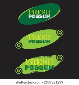 food logo, drink logo, fresh possum logo