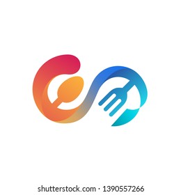 Food logo. Fork and Spoon, logo concept