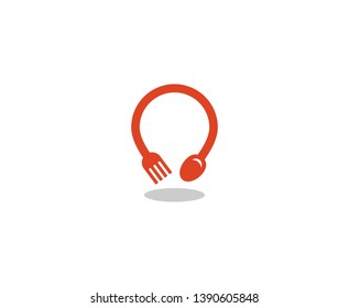 Food logo fork spoon vector 