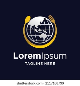 food logo with globe concept