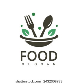 Food logo. Icon and label for design menu restaurant or cafe