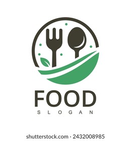 Food logo. Icon and label for design menu restaurant or cafe