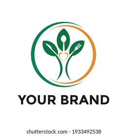 food logo with leaf creative idea