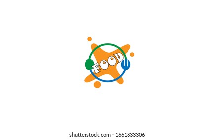 Lebensmittellogo wie eine Ikone. Gabel und Löffel in Kreisen. Catering-Konzept. Illustration zur Vektorillustration von Flachlinien.