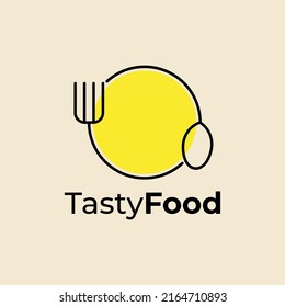 food logo line art vector spoon  fork icon