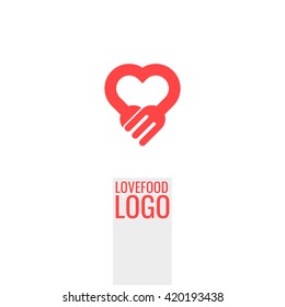 Food Logo. Love Food Icon. Restaurant Logotype. Universal Premium Elegant Creative Symbol.