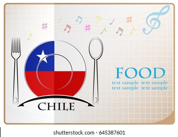 Food logo made from the flag of Chile