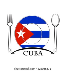 Food  logo made from the flag of Cuba