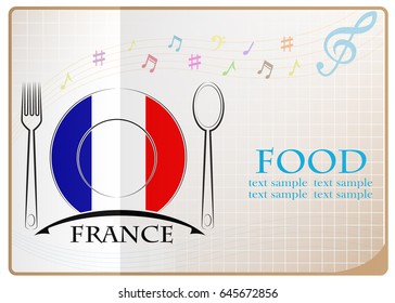 Food logo made from the flag of France