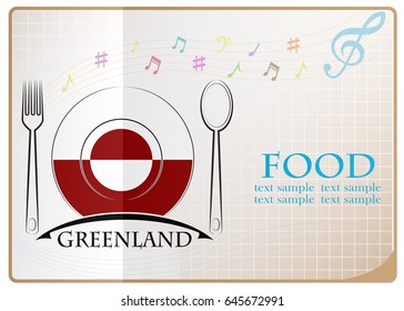 Food logo made from the flag of Greenland