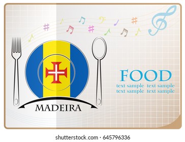 Food logo made from the flag of Madeira
