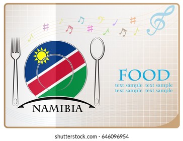 Food logo made from the flag of Namibia