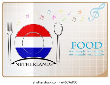 Food logo made from the flag of Netherlands