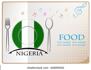 Food logo made from the flag of Nigeria