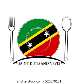 Food Logo Made From The Flag Of Saint Kitts And Nevis