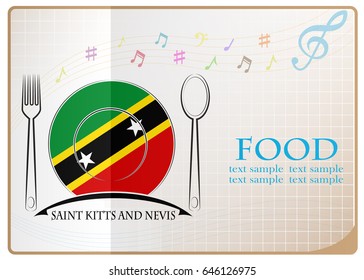 Food Logo Made From The Flag Of Saint Kitts And Nevis